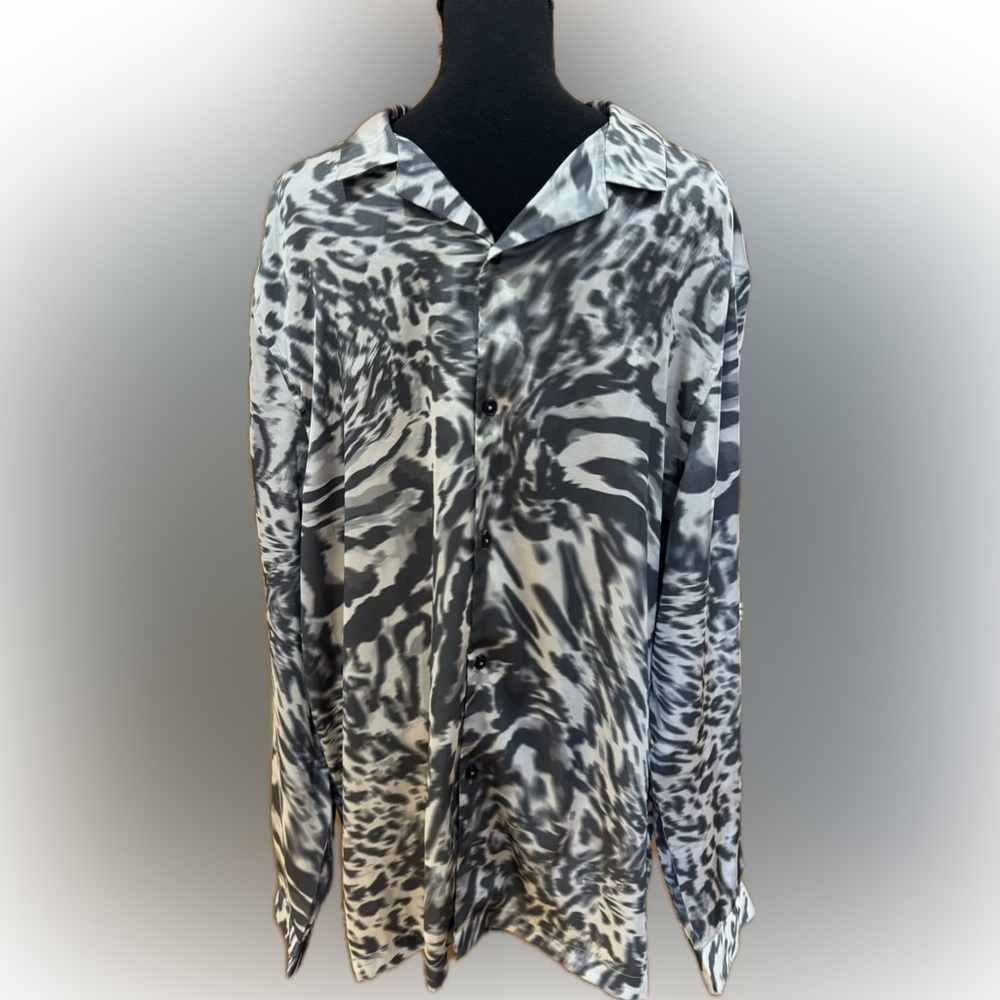 ASOS Men's Black and White Patterned Shirt